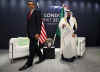 President Barack Obama meets with Saudi Arabia's King Abdullah at the Excel Centre in London on April 2, 2009.