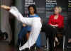 First Lady Michelle Obama visits students at the Elizabeth Garrett Anderson Language School in London on April 2, 2009.