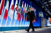 President Barack Obama after a G20 press conference on the main stage of the Excel Centre in London, UK.