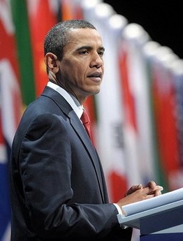 President Barack Obama holds a G20 press conference on the main stage of the Excel Centre in London, UK.