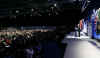 President Barack Obama holds a G20 press conference on the main stage of the Excel Centre in London, UK.