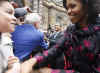 President Obama and First Lady Michelle Obama were greeted by a crowd of French supporters.