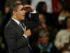 President Barack Obama holds a town hall style meeting with a young German and French audience at the Rhenus Sports Arena in Strasbourg, France. 