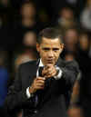 President Barack Obama holds a town hall style meeting with a young German and French audience at the Rhenus Sports Arena in Strasbourg, France.