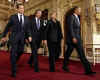 The G20 leaders are off to a working dinner in the Kurhaus building to discuss the April 4, 2009 NATO Summit agenda.