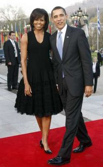 President Barack Obama and First Lady Michelle Obama attend a piano concert at the Kurhaus in Baden-Baden, Germany.