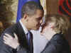 President Barack Obama embraces Chancellor Merkel at the Kurhaus in Baden-Baden, Germany.