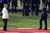 President Barack Obama and the NATO leaders walk in a ceremonial crossing of the Passarelle Mimram (Two Banks) Pedestrian Bridge from Kehl, Germany to Strasbourg, France on April 4, 2009.