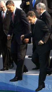 President Barack Obama and the NATO leaders assemble for a group photo prior to a NATO ceremony in Strasbourg, France.