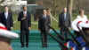 President Barack Obama and NATO leaders participate in a NATO Military Ceremony and a moment of silence for fallen NATO soldiers in Strasbourg, France on April 4, 2009. 