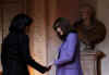 First Lady Michelle Obama meets First Lady Carla Bruni-Sarkozy and the spouses of other G20 leaders for a tour of Notre-dame de Strasbourg (Strasbourg Cathedral) on April 4, 2009.
