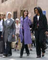 First Lady Michelle Obama meets First Lady Carla Bruni-Sarkozy and the spouses of other G20 leaders for a tour of Notre-dame de Strasbourg (Strasbourg Cathedral) on April 4, 2009.