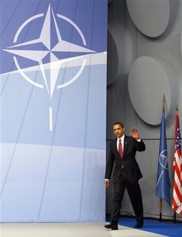 President Barack Obama holds a press conference at the end of the 60th Anniversary NATO Summit in Strasbourg, France.