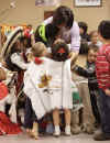 First Lady Michelle Obama celebrates Cinco de Mayo, an Hispanic heritage event, in a celebration with students at Lamb Public Charter School in Washington on May 4, 2009.