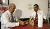 President Barack Obama and Vice President Joe Biden have lunch at Ray's Hell Burger across the Potomac in Arlington, Virginia.