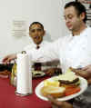 President Barack Obama and Vice President Joe Biden have lunch at Ray's Hell Burger across the Potomac in Arlington, Virginia.