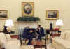 President Barack Obama meets with Israel's President Shimon Peres in the Oval Office of the White House on May 5, 2009.