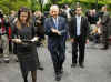 After the meeting President Peres talks to reporters assembled outside the West Wing of the White House.