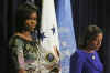 The First Lady received a standing ovation after being introduced by Susan Rice the US Ambassador to the United Nations.