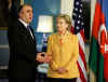 US Secretary of State Clinton meets with Foreign Affairs Minister of Azerbaijan Elmar Mammadyarov.
