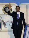 President Barack Obama arrives in Ankara, Turkey on Air Force One on April 6, 2009 after a day in Prague, Czech Republic.