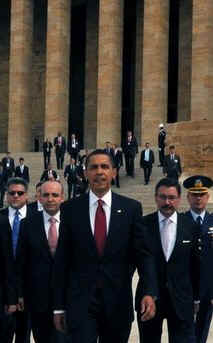 President Obama met with the Mausoleum employees, Turkish Americans, and ceremony attendees before departing to meet Turkish President Abdullah Gul.