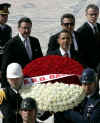 President Barack Obama begins his day in Ankara, Turkey at a wreath laying ceremony at Anitkabir Mausoleum on April 6, 2009.