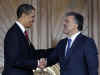 President Barack Obama meets with Turkish President Abdullah Gul and Turkish delegates at Cankaya Palace in Ankara, Turkey.