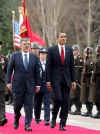 President Barack Obama attends a Welcome Ceremony on the grounds of Cankaya Palace with Turkey's President Abdullah Gul.