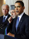International News - President Barack Obama Timeline for February 2009. President Barack Obama and International Affairs. Global news related to Barack Obama for February 2009. Includes the Middle East crisis, Iran and US relations, global economic crisis, global climate change, and today's international President Barack Obama news. Photo; President Obama speaks to the media after trilateral meetings with Afghanistan and Pakistan on May 6, 2009.