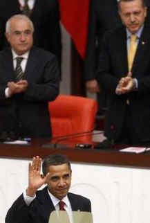 President Barack Obama delivers an Address to the General Assembly of the Turkish Parliament in Ankara, Turkey.