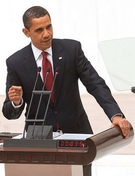 President Barack Obama delivers an Address to the General Assembly of the Turkish Parliament in Ankara, Turkey.