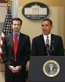 President Barack Obama remarks on reducing spending in the budget with Budget Director Peter Orzag and Deputy Budget Director Robert Nabors.