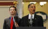 President Barack Obama remarks on reducing spending in the budget with Budget Director Peter Orzag and Deputy Budget Director Robert Nabors.