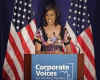 First Lady Michelle Obama speaks at the annual meeting of the Corporate Voices of America in Washington on May 7, 2009.