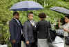 Reverend Al Sharpton, Former Speaker of the House Newt Gingrich, and New York Mayor Michael Bloomberg, speak on the White House grounds after meeting with President Barack Obama and Education Secretary Arne Duncan.