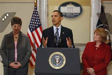 President Barack Obama remarks on job creation and job training in the Eisenhower Executive Office Building.
