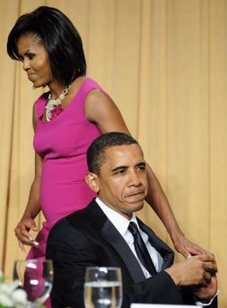 President Barack Obama and First Lady Michelle Obama join press correspondents, the Washington elite, and Hollywood celebrities at the annual White House Correspondents Association Dinner at the Washington Hilton on May 9, 2009.