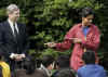 Agriculture Secretary Tom Vilsack joined the group to start the planting session,