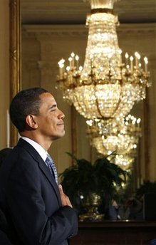 President Barack Obama and Homeland Security Secretary Janet Napolitano attend a naturalization ceremony.