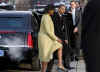 Michelle and Barack Obama arrive at St. John's Episcopal Church across from the White House.