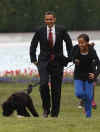 President Barack Obama - March 21-31, 2009 Daily Timeline -.Daily Obama March timeline in photos, graphs, and news. President Barack Obama and his first 111 days as President. Photo:  President Obama and daughter Malia run with the new family dog Bo on April 14, 2009.