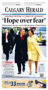 The Calgary Herald - January 21, 2009 - The historic inauguration of President Barack Obama as the 44th US President dominates the front page headlines of Canadian newspapers.