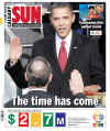 Calgary Sun - January 21, 2009 - The historic inauguration of President Barack Obama as the 44th US President dominates the front page headlines of Canadian newspapers.