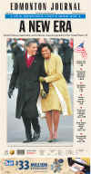 Edmonton Journal - January 21, 2009 - The historic inauguration of President Barack Obama as the 44th US President dominates the front page headlines of Canadian newspapers.