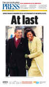 MICHIGAN - US Newspapers - Front Page Headlines - January 20, 2009 - Inauguration of President Barack Obama in Washington, DC. Click on Obama newspaper front page image for a large image.