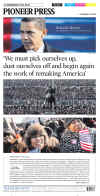 MINNESOTA - US Newspapers - Front Page Headlines - January 20, 2009 - Inauguration of President Barack Obama in Washington, DC. Click on Obama newspaper front page image for a large image.