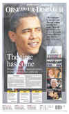 NEW YORK - US Newspapers - Front Page Headlines - January 20, 2009 - Inauguration of President Barack Obama in Washington, DC. Click on Obama newspaper front page image for a large image.