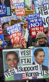 November 25, 2008 Seoul, South Korea rally supports Barack Obama.