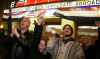 Democrats Abroad celebrate Barack Obama's victory outside cinema in central Berlin on November 5, 2008.